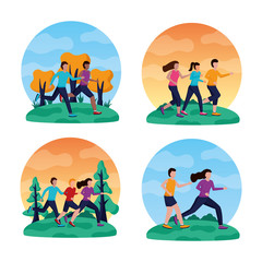 people running activity