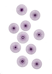 circles drawn on a white sheet patterns