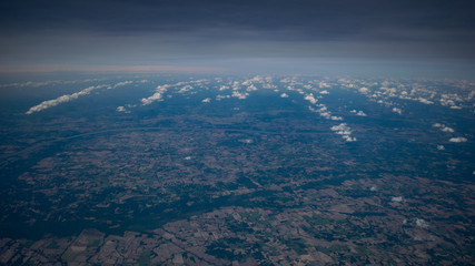 Fototapeta premium Image Of Aerial Landscape Horizon, Shot From Plane