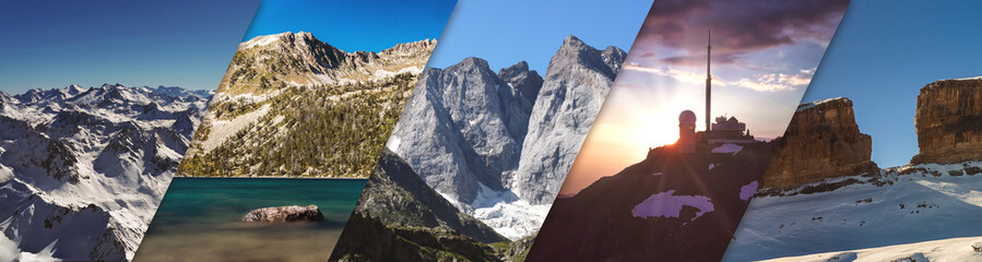 Lieux iconiques des Pyrénées française - Photo montage