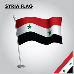 National flag of SYRIA on a pole