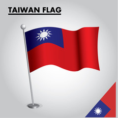 National flag of TAIWAN  on a pole