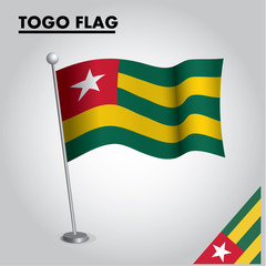 National flag of TOGO on a pole