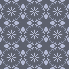 Grey floral pattern with beautiful geometric floral  form