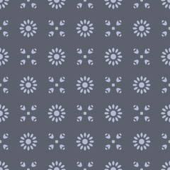 Grey floral pattern with beautiful geometric floral  form