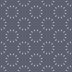 Grey floral pattern with beautiful geometric floral  form