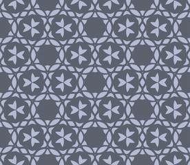 Grey floral pattern with beautiful geometric floral  form