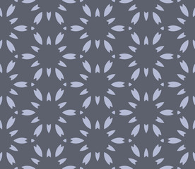 Grey geometric abstract floral pattern