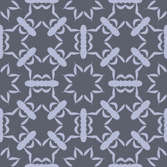 Grey geometric abstract floral pattern