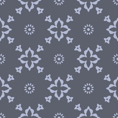 Grey geometric abstract floral pattern