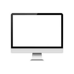 Computer Monitor With Blank White Screen