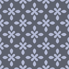 Grey geometric abstract floral pattern