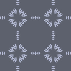 Grey geometric abstract floral pattern