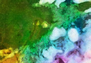 Beauty colorful watercolor background in fantasy style. Paint in water on paper creative pattern. Abstract splashes.