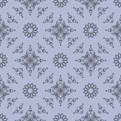 Grey floral geometric pattern with beautiful form