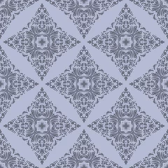 Poster Grey floral geometric pattern with beautiful form © AnaMaria