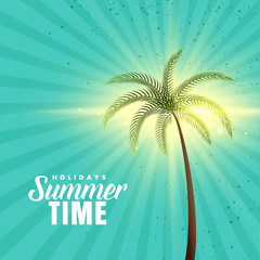 happy summer background with palm tree