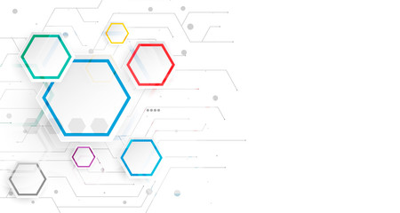 hexagonal infographic white background template