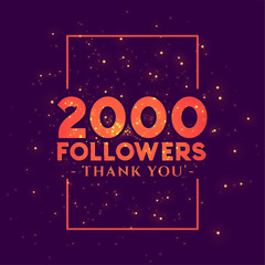 2000 followers congratulation template for social networks