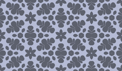 Grey monochrome floral abstract geometric pattern