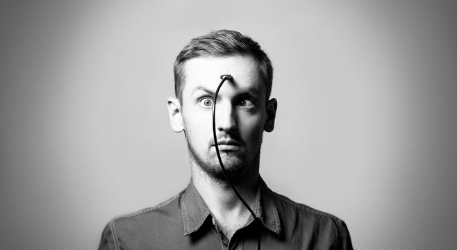 USB wire from a human head