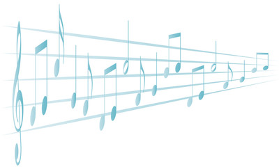 Pentagrama musical con notas sobre fondo blanco.