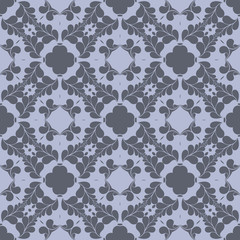 Grey monochrome floral geometric pattern