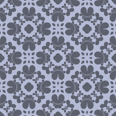 Grey monochrome floral geometric pattern