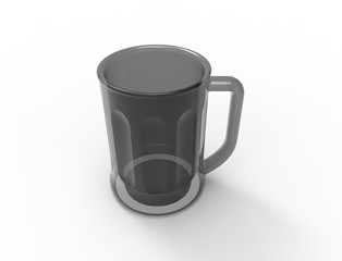 3d rendering of a beer glass isolated in white studio background