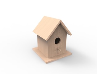 Obraz na płótnie Canvas 3d rendering of a brid house isolated in white studio background