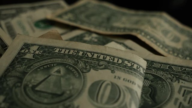 Rotating background of money dollars usa close up