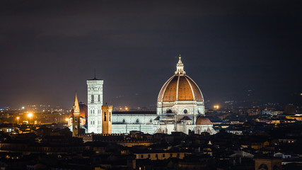 Cattedrale di Santa Maria del Fiore (Florence Cathedral) from Michelangelo Hill at night