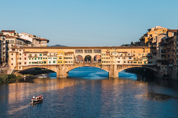Fototapeta na wymiar The Ponte Vecchio over the Arno river in Florence, Tuscany, Italy