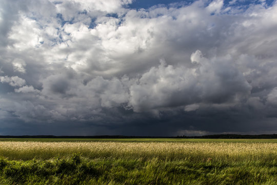 Natural landscape with saturated clouds in the sky © S.Charnak