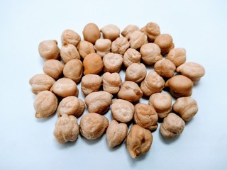 Dry chickpeas isolated on white background