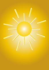 picture of bright sun on yellow background
