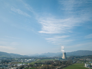 Fototapeta na wymiar Aerial of KKW Goesgen Nuclear Power Station 