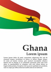 Flag of Ghana, Republic of Ghana. Template for award design, an official document with the flag of Ghana. Bright, colorful vector illustration.