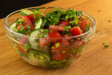 Summer tomato and cucumber salad