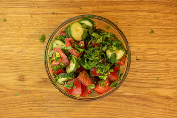 Summer tomato and cucumber salad