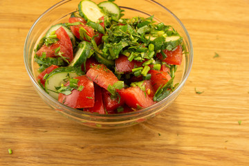 Summer tomato and cucumber salad