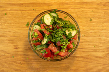 Summer tomato and cucumber salad