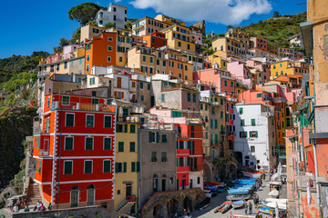 Fototapeta na wymiar Riomaggiore village , La Spezia, Liguria, Cinque Terre Coast of northern Italy