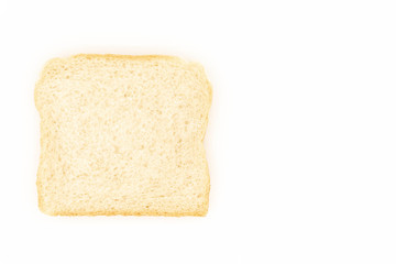 White bread slice isolated on white background. 