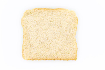 White bread slice isolated on white background. 