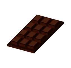 dark chocolate bar Isolated on white background. vector Illustration.