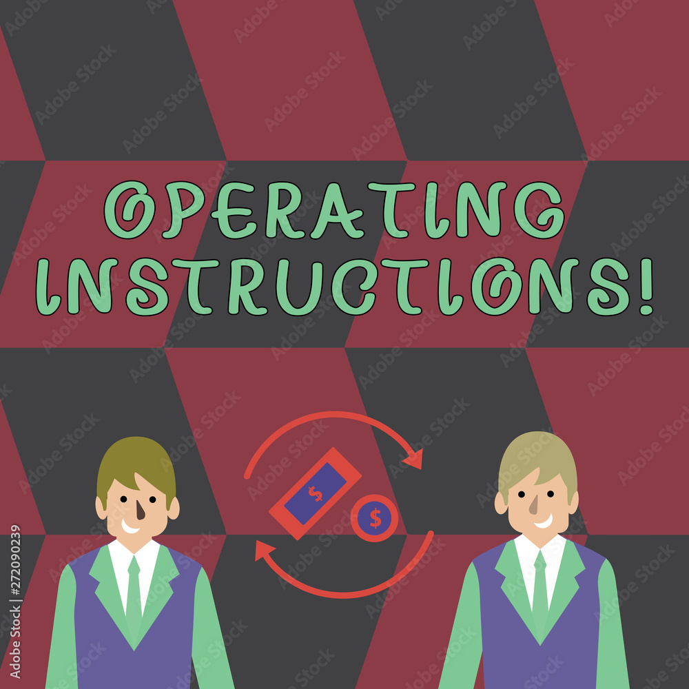 Aufkleber text sign showing operating instructions. business photo text full information on how something shou