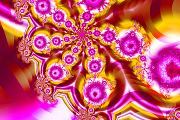Abstract fractal shapes. Fantasy colorful chaotic fractal texture. 3D rendering illustration pattern.