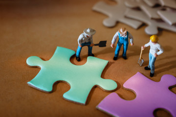 Teamwork, Business Strategy, Connection, Partnership and Team Collaborate Concept.  Group of...
