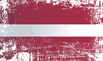Flag of Latvia. Wrinkled dirty spots. Can be used for design, stickers, souvenirs